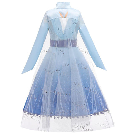 Girls Ice Princess Costume Dress with Sparkling Details & Cape Set | Magical Look for Halloween and Dress-Up Play