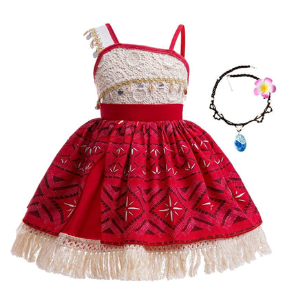Girls Island Princess Dress Costume for Halloween & Parties | Tropical-Inspired Outfit for Fun Dress-Up