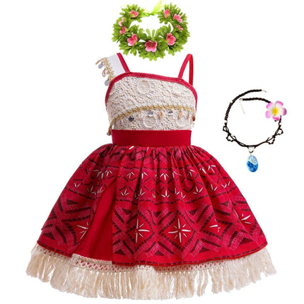 Girls Island Princess Dress Costume for Halloween & Parties | Tropical-Inspired Outfit for Fun Dress-Up