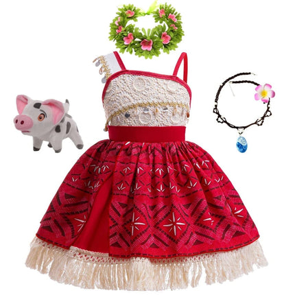 Girls Island Princess Dress Costume for Halloween & Parties | Tropical-Inspired Outfit for Fun Dress-Up