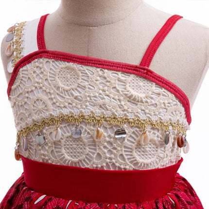 Girls Island Princess Dress Costume for Halloween & Parties | Tropical-Inspired Outfit for Fun Dress-Up