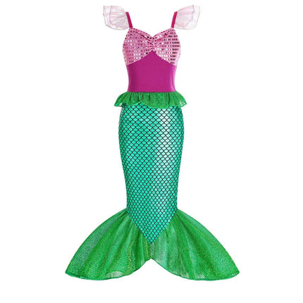 Girls Mermaid Dress Costume with Glitter-Style Design | Magical Outfit for Halloween and Themed Parties