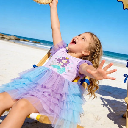 Girls Mermaid Tutu Dress Costume with Playful Skirt | Fun Dress-Up for Halloween and Parties
