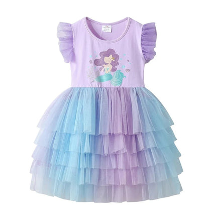 Girls Mermaid Tutu Dress Costume with Playful Skirt | Fun Dress-Up for Halloween and Parties
