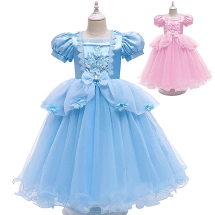 Girls Princess Ball Gown Halloween Costume with Full Skirt Design | Fairytale Look for Parties and Dress-Up