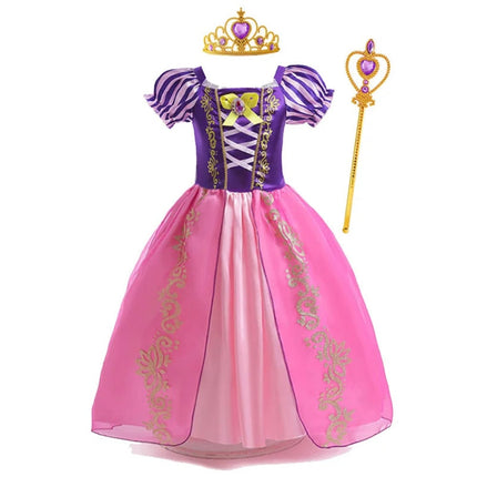 Girls Princess Dress Costume with Puff Sleeves | Storybook-Inspired Outfit for Halloween and Celebrations