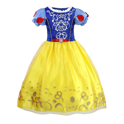 Girls Princess Dress Costume with Puff Sleeves | Storybook-Inspired Outfit for Halloween and Celebrations