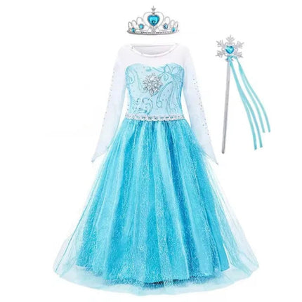 Girls Princess Dress Costume with Puff Sleeves | Storybook-Inspired Outfit for Halloween and Celebrations
