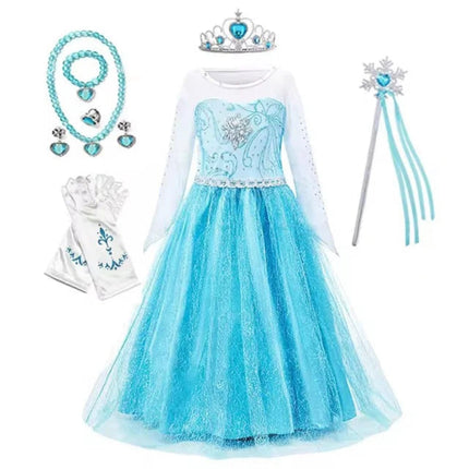 Girls Princess Dress Costume with Puff Sleeves | Storybook-Inspired Outfit for Halloween and Celebrations