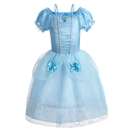 Girls Princess Dress Costume with Puff Sleeves | Storybook-Inspired Outfit for Halloween and Celebrations