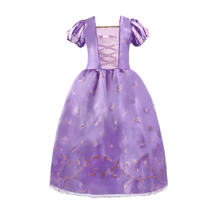 Girls Princess Dress Costume with Puff Sleeves | Storybook-Inspired Outfit for Halloween and Celebrations