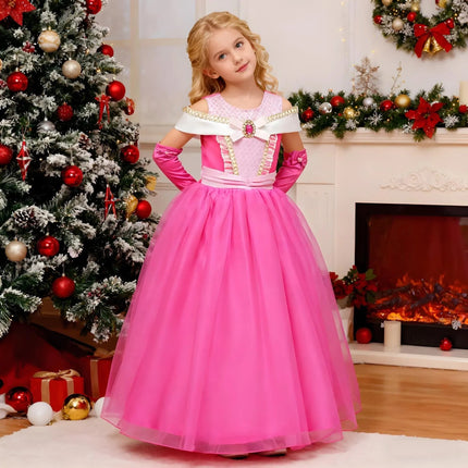 Girls Princess Party Dress Costume for Halloween | Easy Wear for Role Play and Celebrations