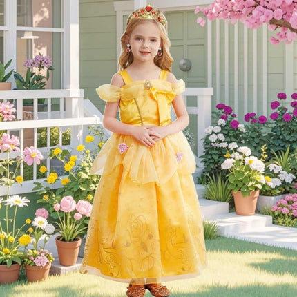 Princess Costume Dress for Girls with Accessories | Charming Outfit for Halloween and Birthday Parties
