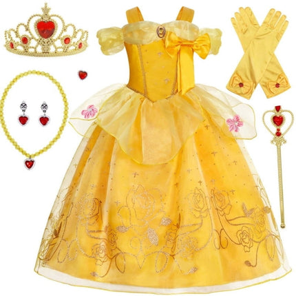 Princess Costume Dress for Girls with Accessories | Charming Outfit for Halloween and Birthday Parties