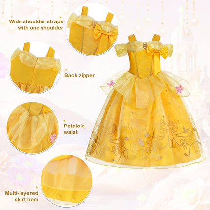 Princess Costume Dress for Girls with Accessories | Charming Outfit for Halloween and Birthday Parties