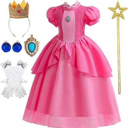 Princess Costume Dress for Girls with Complete Accessory Set | Charming Outfit for Halloween and Parties