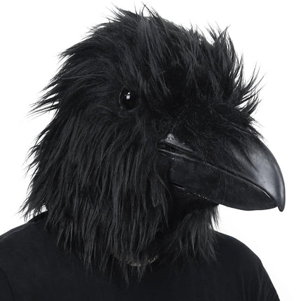 Realistic Raven Costume Mask for Halloween with Detailed Beak | Eye-Catching Gothic Accessory for Themed Parties