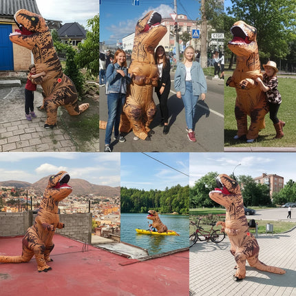 Inflatable Dinosaur Costume with Built-in Fan | Funny Party Suit for Halloween and Themed Events