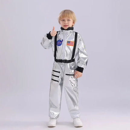 Kids Astronaut Costume Jumpsuit Outfit with Space-Inspired Design | Perfect for Halloween and Creative Play