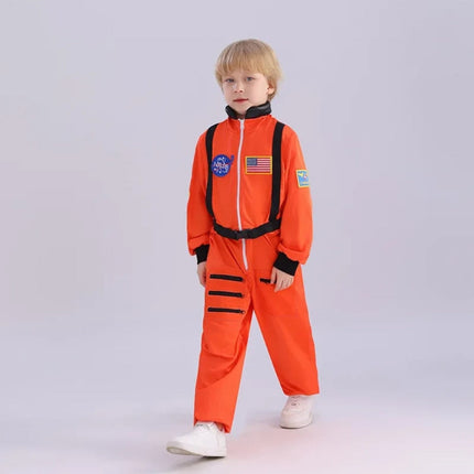 Kids Astronaut Costume Jumpsuit Outfit with Space-Inspired Design | Perfect for Halloween and Creative Play