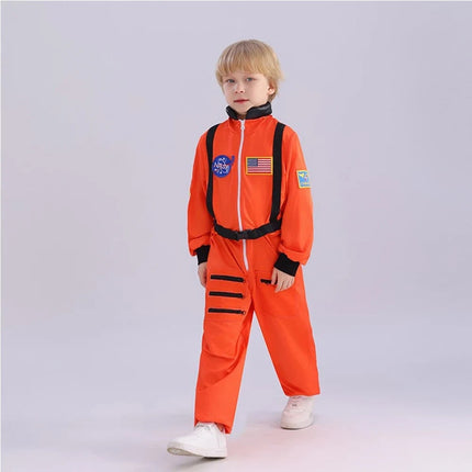 Kids Astronaut Costume with Full Jumpsuit Design | Fun Space Explorer Outfit for Halloween and Role Play