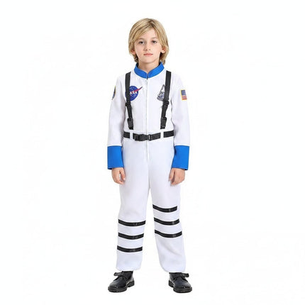Kids Astronaut Costume Jumpsuit Outfit with Space-Inspired Design | Perfect for Halloween and Creative Play