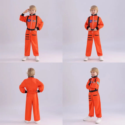 Kids Astronaut Costume with Full Jumpsuit Design | Fun Space Explorer Outfit for Halloween and Role Play