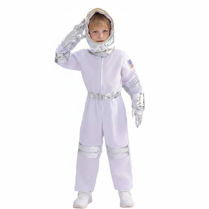 Kids Astronaut Costume Jumpsuit Outfit with Space-Inspired Design | Perfect for Halloween and Creative Play