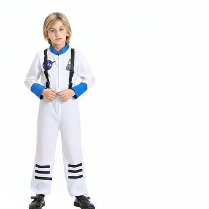 Kids Astronaut Costume with Full Jumpsuit Design | Fun Space Explorer Outfit for Halloween and Role Play