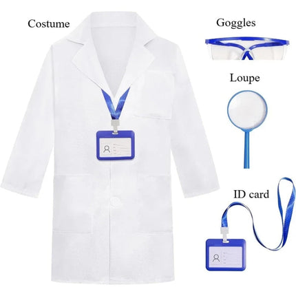 Kids Doctor Costume Lab Coat Set with Accessories | Creative Roleplay for Halloween & Parties