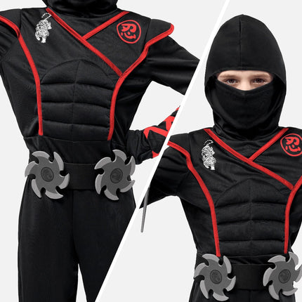 Ninja Costume Set for Kids with Hood & Face Mask | Complete Dress-Up Outfit for Halloween and Themed Parties
