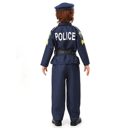 Kids Police Uniform Costume for Halloween with Realistic Design | Comfortable Role Play Outfit for Dress-Up Fun