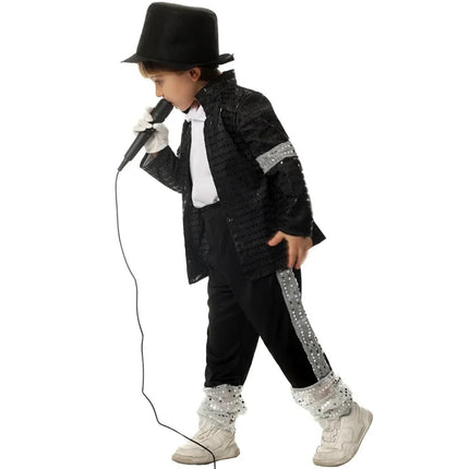 Kids Pop Star Dance Costume with Sparkling Jacket | Perfect for Halloween, Dance Shows, and Themed Events