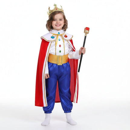 Kids Prince Costume Set with Jacket & Cape | Complete Royal Dress-Up for Halloween & Themed Parties