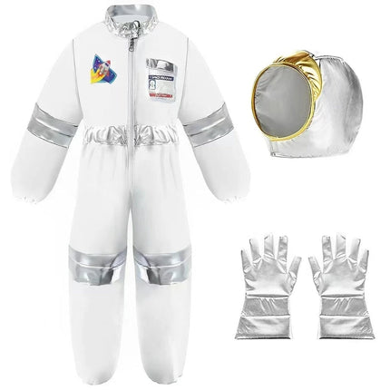Kids Space Explorer Costume with White Jumpsuit | Fun Astronaut Outfit for Halloween and Role Play