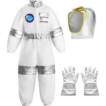 Kids Space Explorer Costume with White Jumpsuit | Fun Astronaut Outfit for Halloween and Role Play
