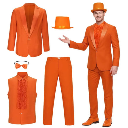 Mens Formal Suit Costume with Matching Hat | Bold Outfit for Halloween and Themed Events