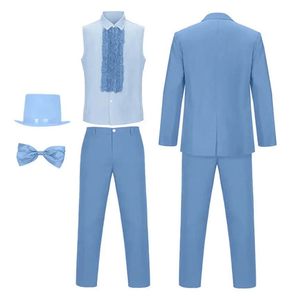 Mens Formal Suit Costume with Matching Hat | Bold Outfit for Halloween and Themed Events
