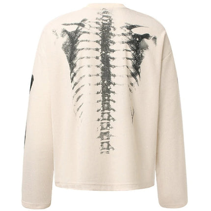 Mens Skeleton Shirt for Halloween with Breathable Long Sleeves | Easy Pull-On Costume for Parties and Casual Dress-Up