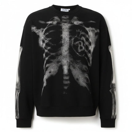 Mens Skeleton Shirt for Halloween with Breathable Long Sleeves | Easy Pull-On Costume for Parties and Casual Dress-Up