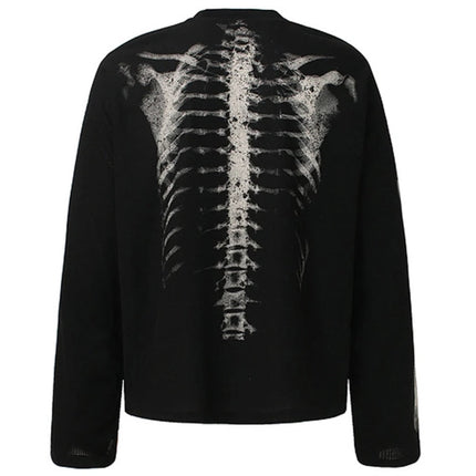 Mens Skeleton Shirt for Halloween with Breathable Long Sleeves | Easy Pull-On Costume for Parties and Casual Dress-Up