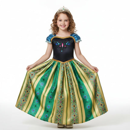 Princess Dress Halloween Costume with Puff Sleeves & Accessories Set | Festive Outfit for Kids' Costume Parties