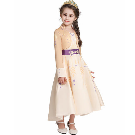 Kids Princess Costume Dress with Long Sleeves | Fairy Tale Outfit for Halloween and Dress-Up Fun