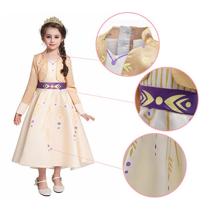 Kids Princess Costume Dress with Long Sleeves | Fairy Tale Outfit for Halloween and Dress-Up Fun