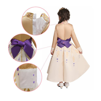 Kids Princess Costume Dress with Long Sleeves | Fairy Tale Outfit for Halloween and Dress-Up Fun