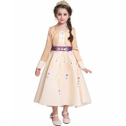 Kids Princess Costume Dress with Long Sleeves | Fairy Tale Outfit for Halloween and Dress-Up Fun