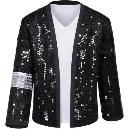 Shimmering Sequin Costume Jacket Set for Halloween | Versatile Performance Outfit for Dance and Themed Parties