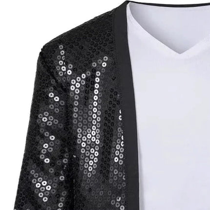 Shimmering Sequin Costume Jacket Set for Halloween | Versatile Performance Outfit for Dance and Themed Parties