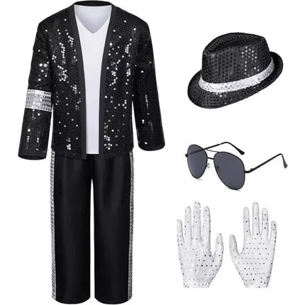 Shimmering Sequin Costume Jacket Set for Halloween | Versatile Performance Outfit for Dance and Themed Parties