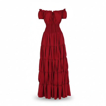 Womens Boho Maxi Dress with Off Shoulder Design | Elegant A-Line Summer Outfit for Garden Parties and Vacations